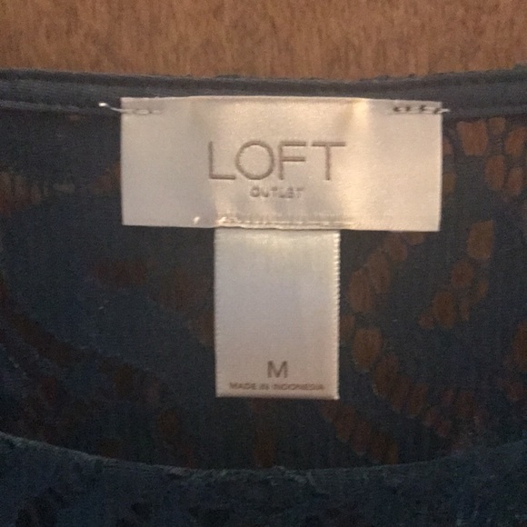 Beautiful Teal  Loft lace top worn only once! - Picture 2 of 4